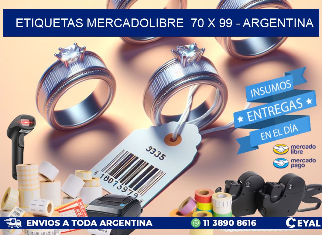 ETIQUETAS MERCADOLIBRE  70 x 99 - ARGENTINA