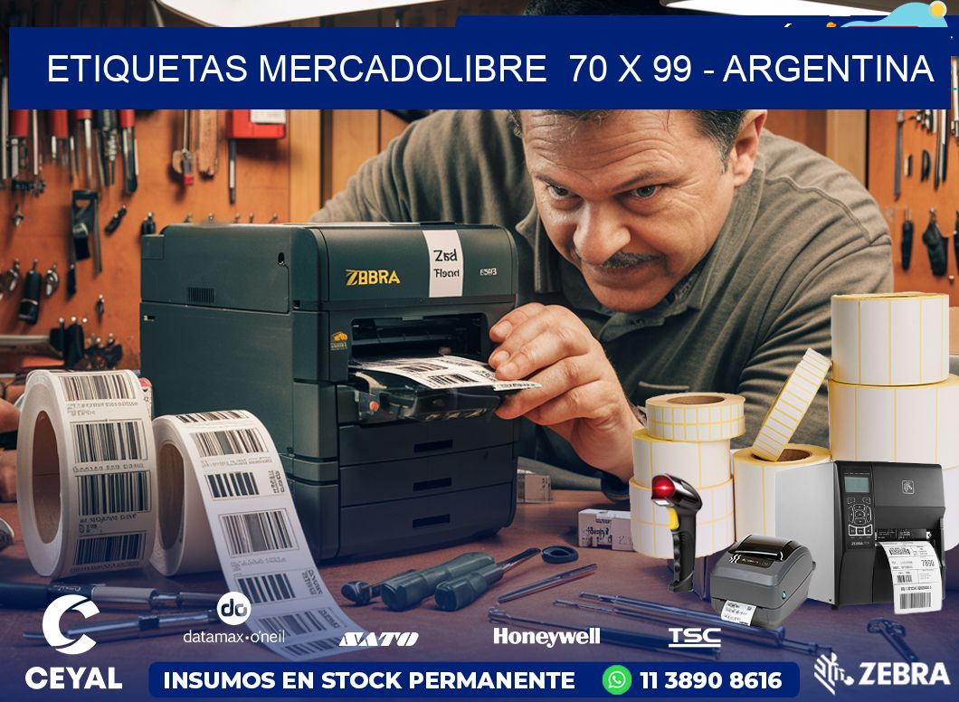 ETIQUETAS MERCADOLIBRE  70 x 99 - ARGENTINA