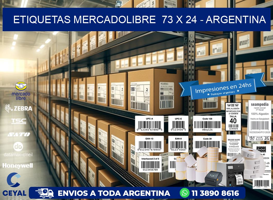 ETIQUETAS MERCADOLIBRE  73 x 24 – ARGENTINA