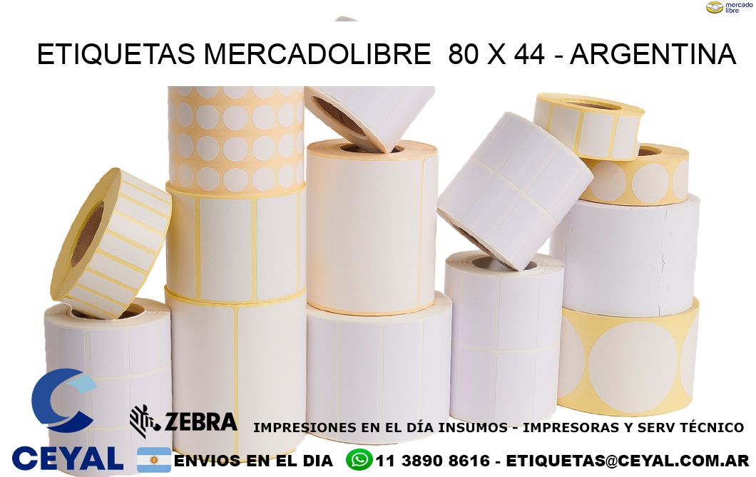 ETIQUETAS MERCADOLIBRE  80 x 44 – ARGENTINA