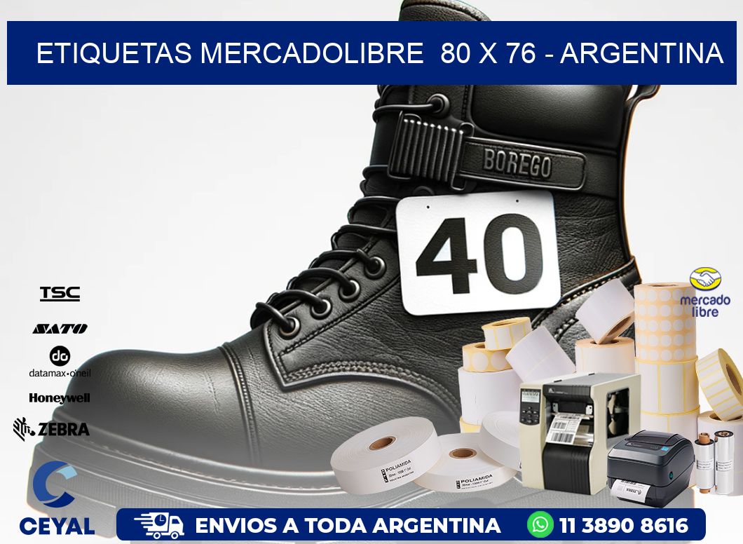 ETIQUETAS MERCADOLIBRE  80 x 76 - ARGENTINA