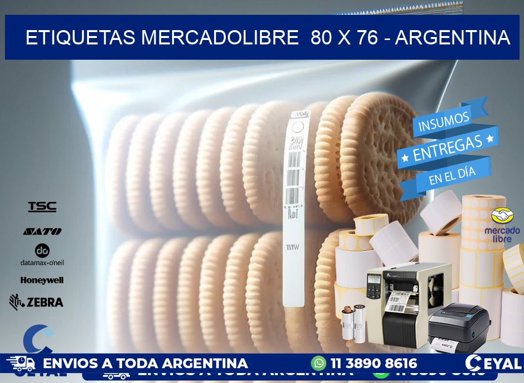 ETIQUETAS MERCADOLIBRE  80 x 76 - ARGENTINA