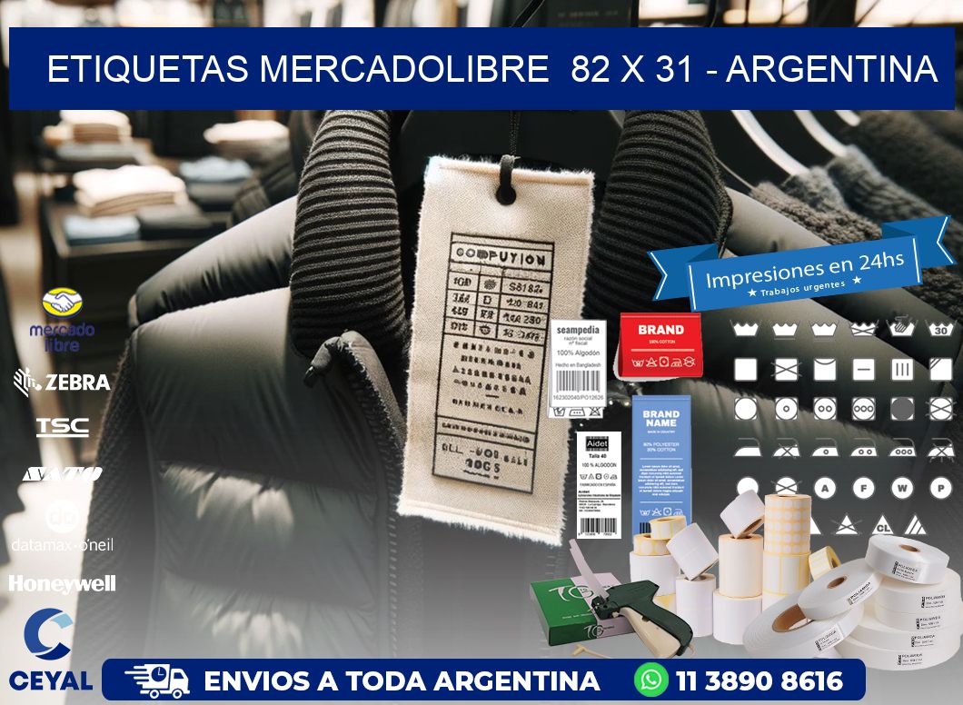 ETIQUETAS MERCADOLIBRE  82 x 31 - ARGENTINA