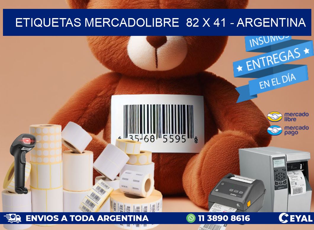 ETIQUETAS MERCADOLIBRE  82 x 41 - ARGENTINA