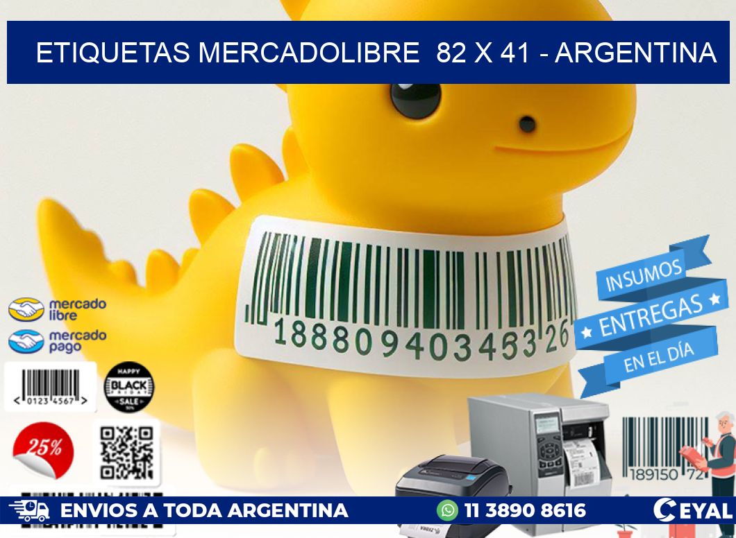 ETIQUETAS MERCADOLIBRE  82 x 41 - ARGENTINA