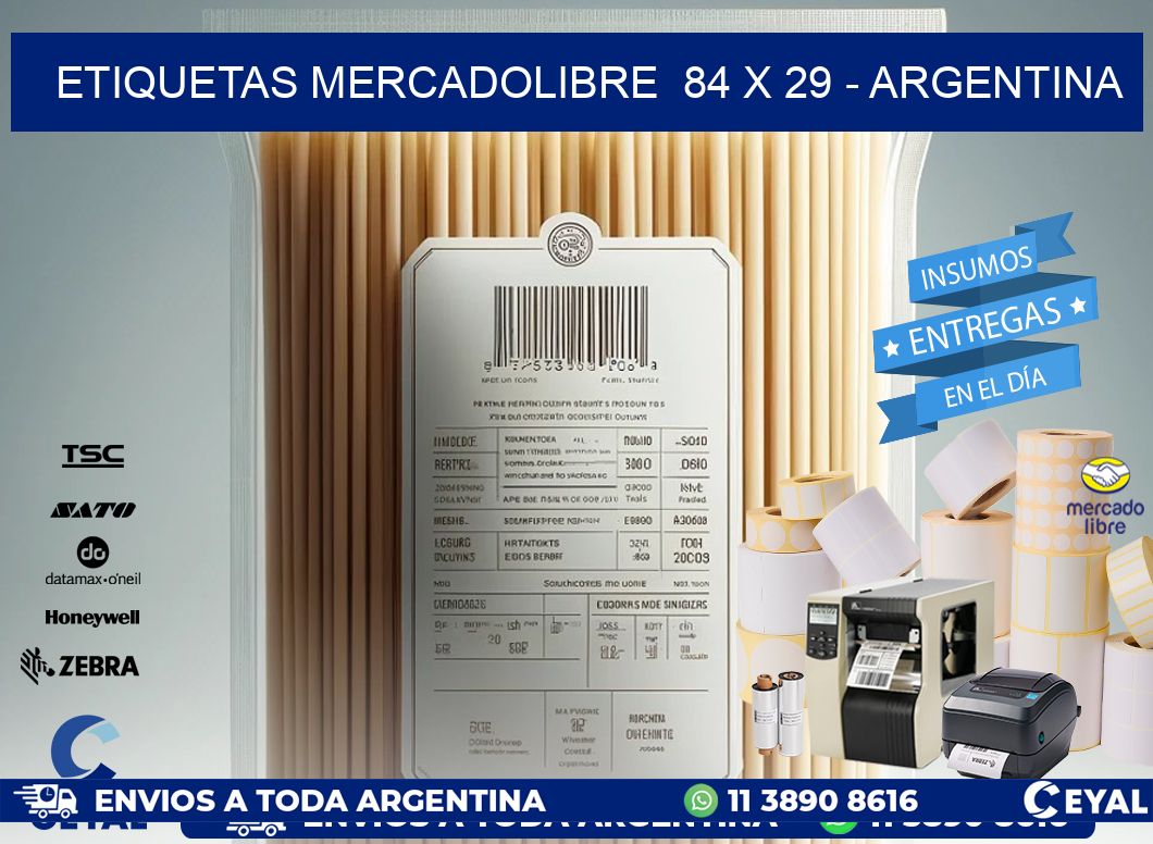 ETIQUETAS MERCADOLIBRE  84 x 29 - ARGENTINA