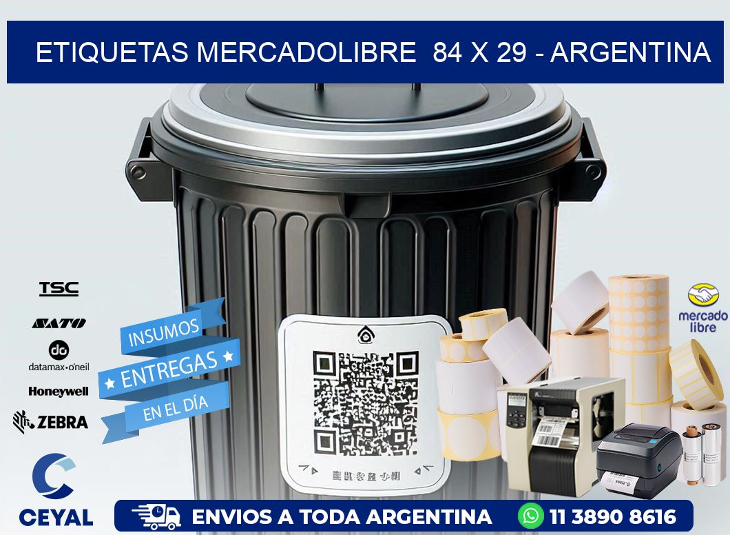 ETIQUETAS MERCADOLIBRE  84 x 29 - ARGENTINA