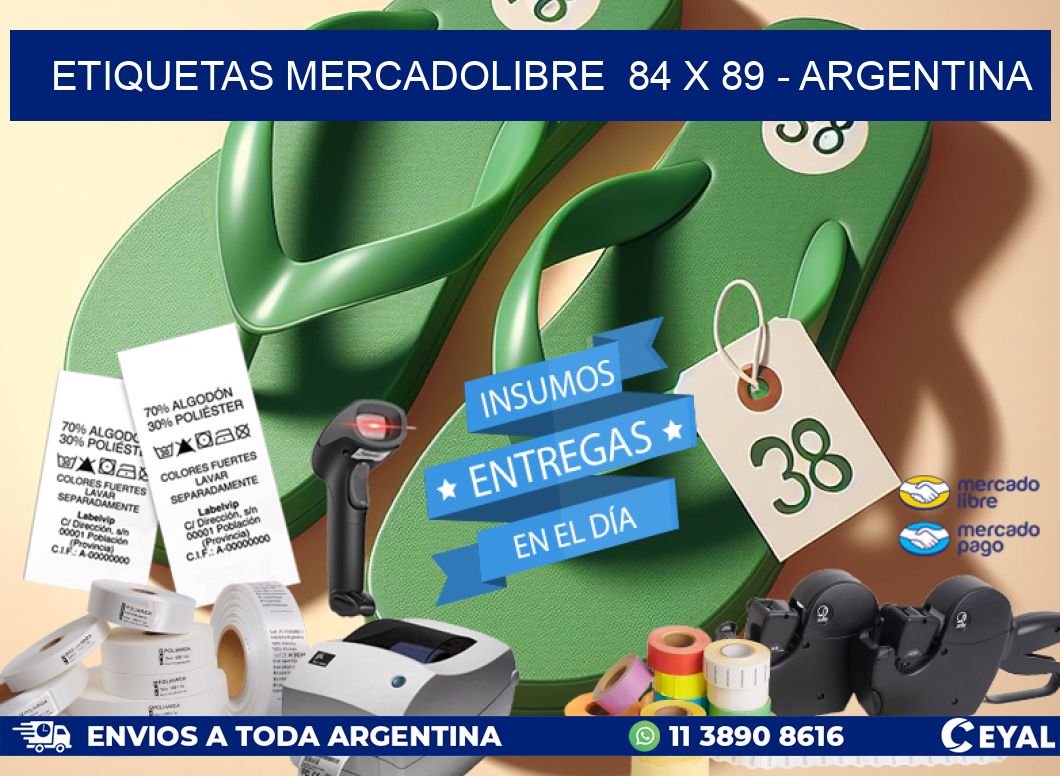 ETIQUETAS MERCADOLIBRE  84 x 89 - ARGENTINA