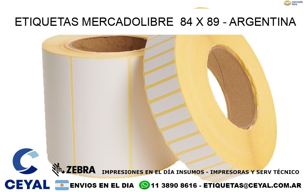 ETIQUETAS MERCADOLIBRE  84 x 89 - ARGENTINA