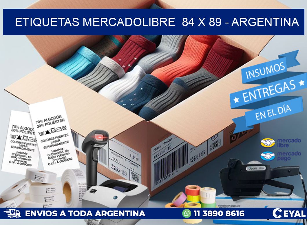 ETIQUETAS MERCADOLIBRE  84 x 89 – ARGENTINA