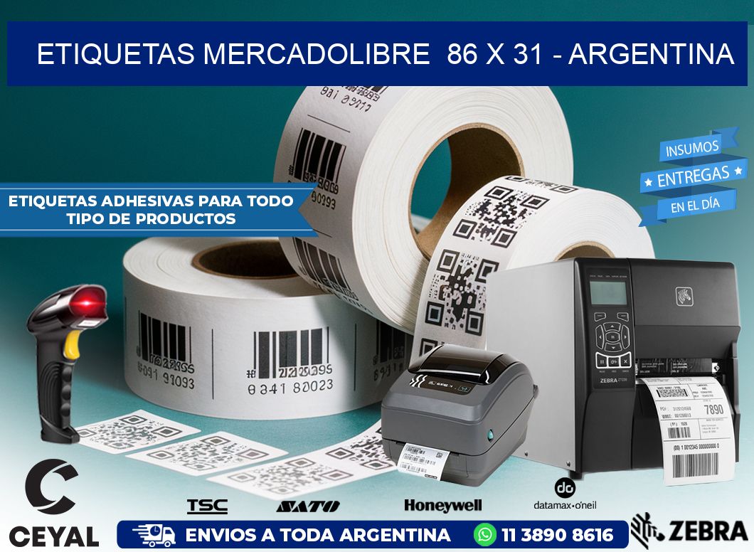 ETIQUETAS MERCADOLIBRE  86 x 31 – ARGENTINA