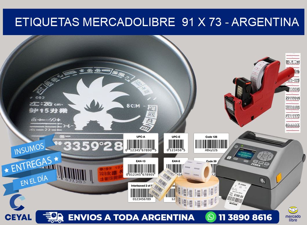 ETIQUETAS MERCADOLIBRE  91 x 73 – ARGENTINA