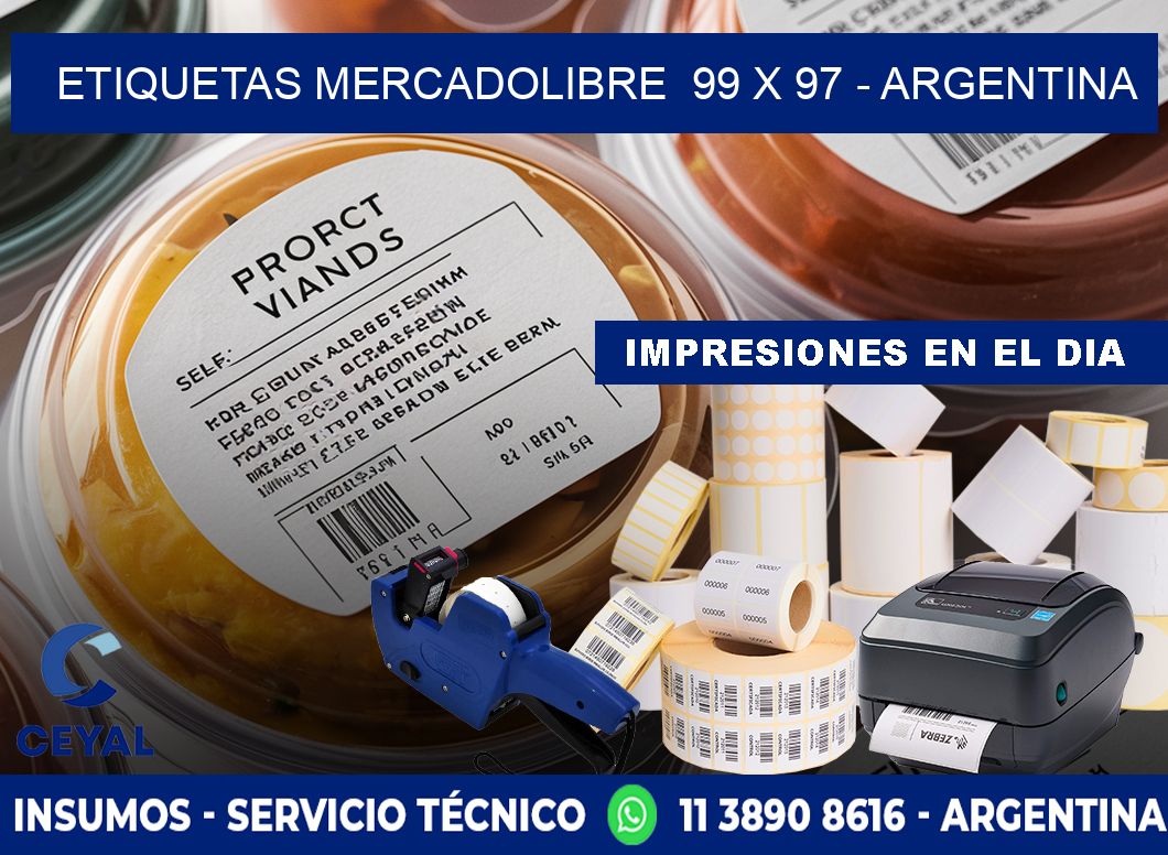 ETIQUETAS MERCADOLIBRE  99 x 97 - ARGENTINA