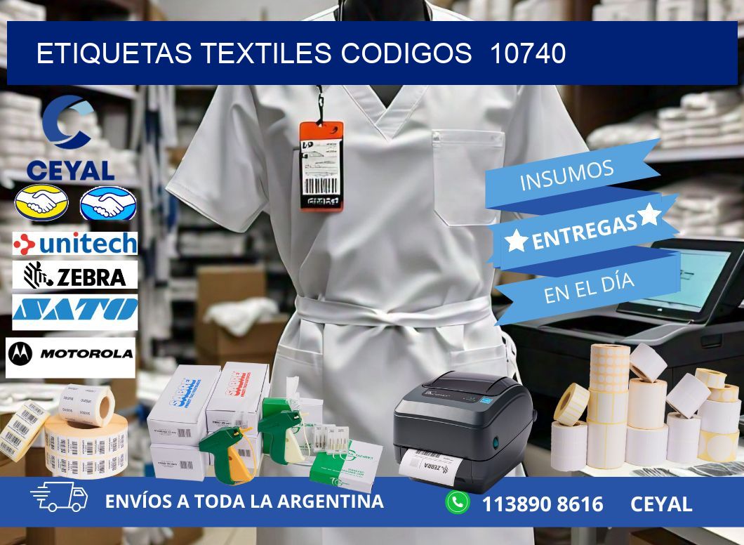 ETIQUETAS TEXTILES CODIGOS  10740