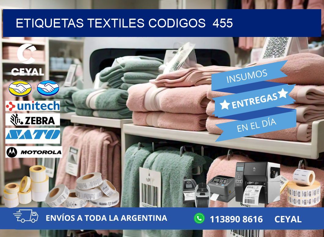 ETIQUETAS TEXTILES CODIGOS  455