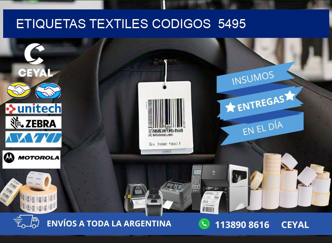 ETIQUETAS TEXTILES CODIGOS  5495