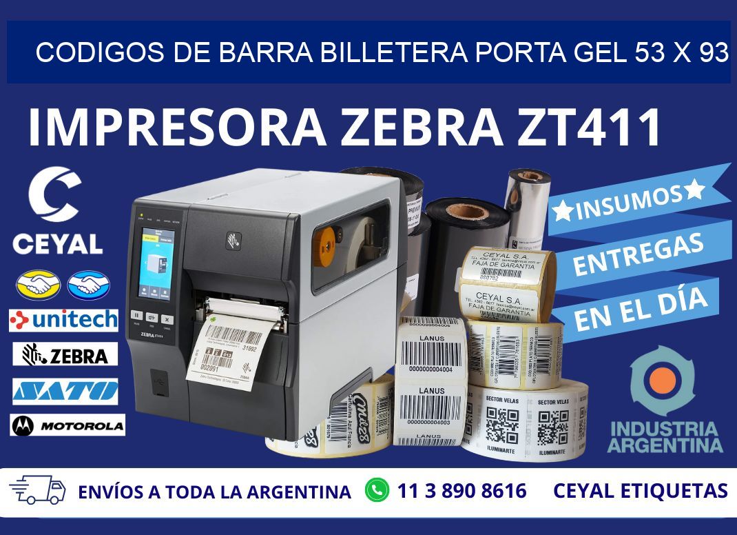 CODIGOS DE BARRA BILLETERA PORTA GEL 53 x 93