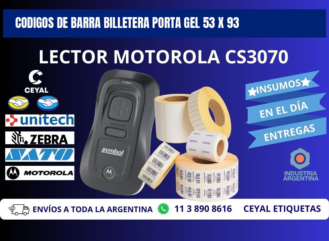 CODIGOS DE BARRA BILLETERA PORTA GEL 53 x 93