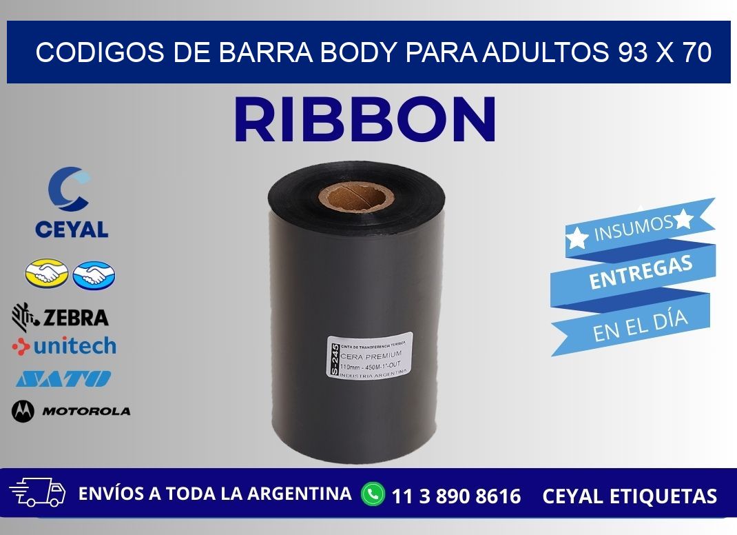 CODIGOS DE BARRA BODY PARA ADULTOS 93 x 70