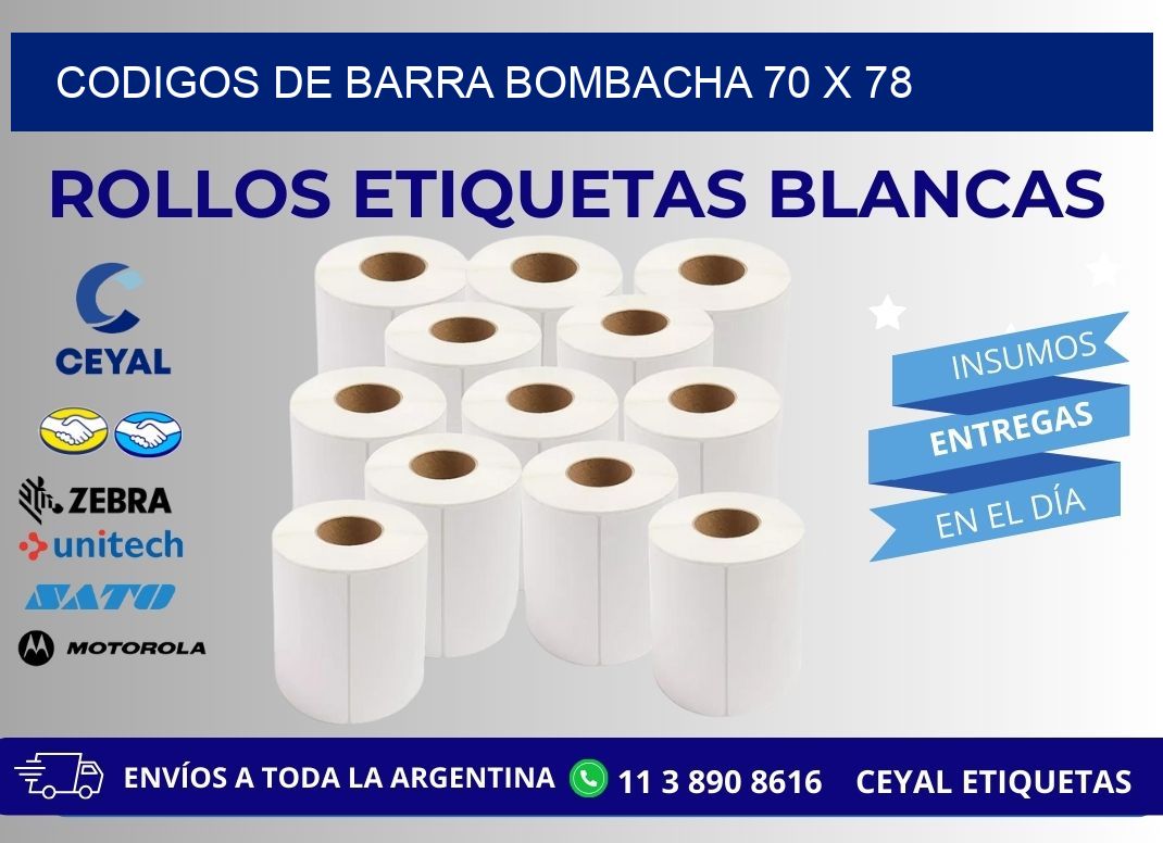 CODIGOS DE BARRA BOMBACHA 70 x 78