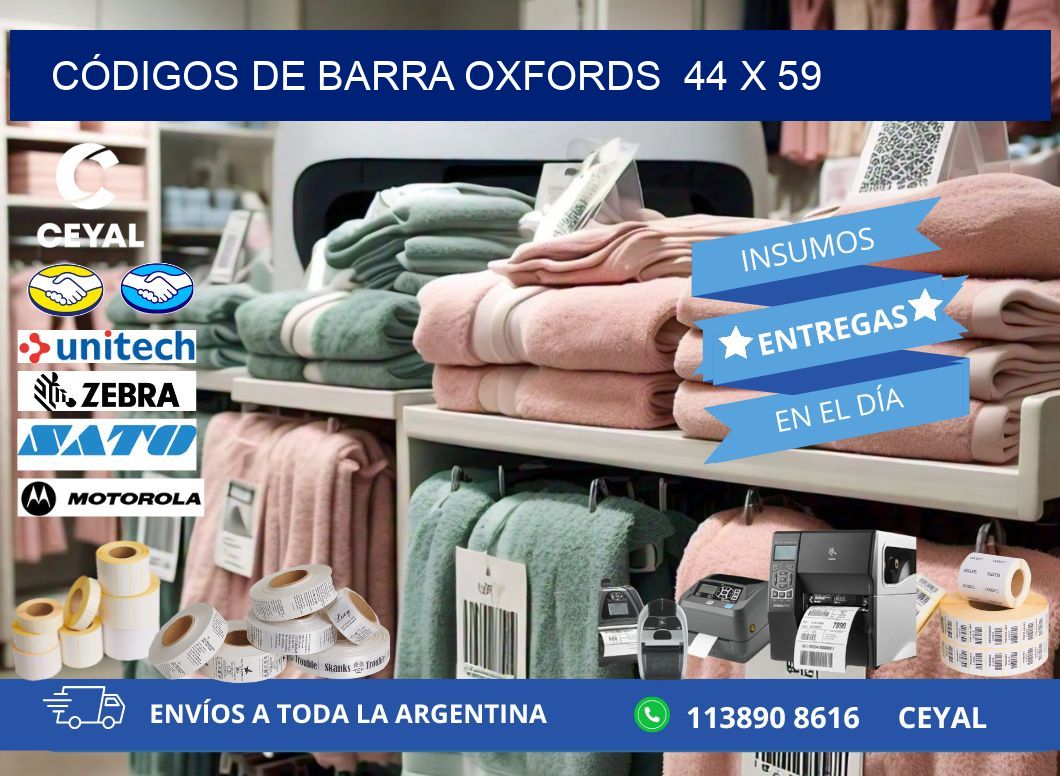 CÓDIGOS DE BARRA OXFORDS  44 x 59