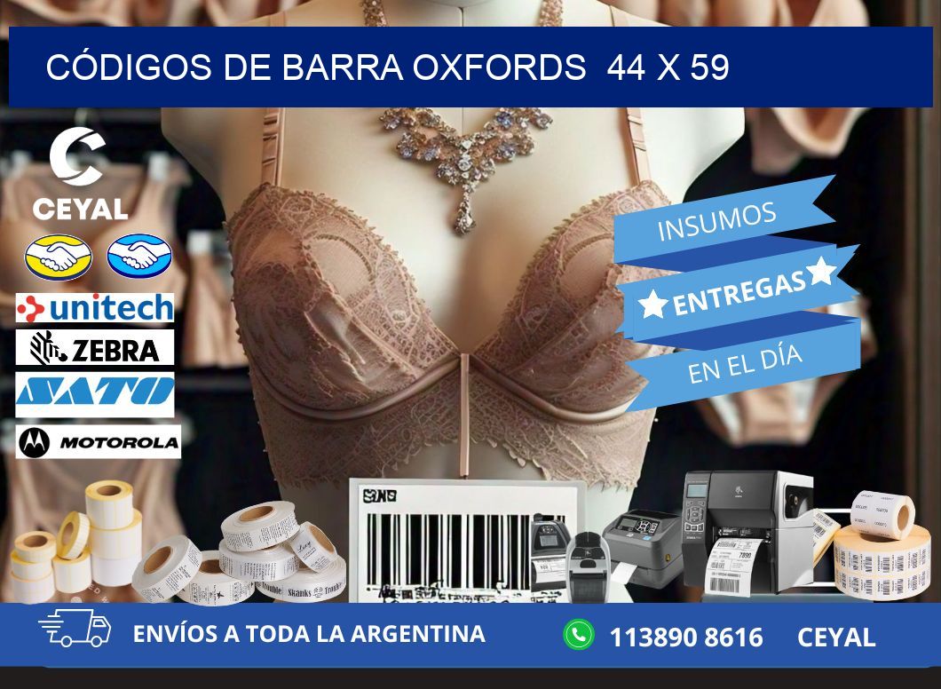 CÓDIGOS DE BARRA OXFORDS  44 x 59