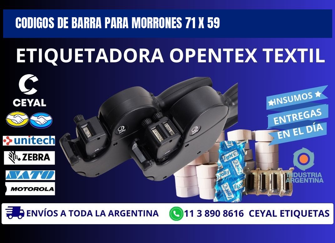 CODIGOS DE BARRA PARA MORRONES 71 x 59