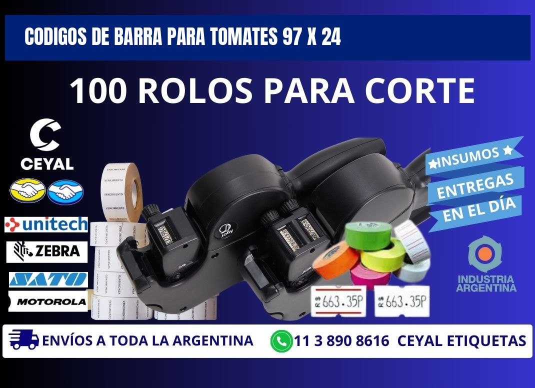 CODIGOS DE BARRA PARA TOMATES 97 x 24