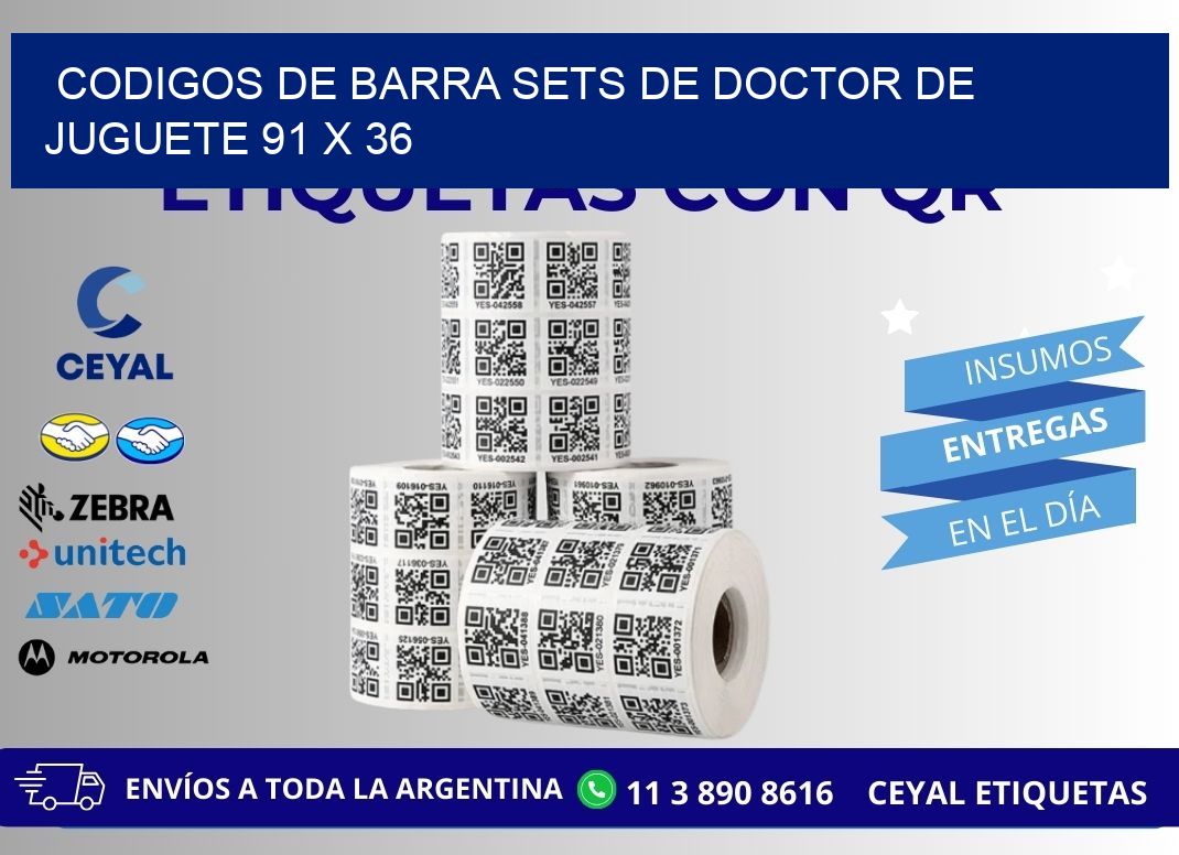 CODIGOS DE BARRA SETS DE DOCTOR DE JUGUETE 91 x 36