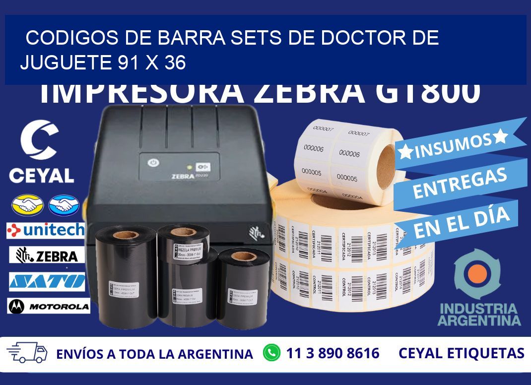 CODIGOS DE BARRA SETS DE DOCTOR DE JUGUETE 91 x 36