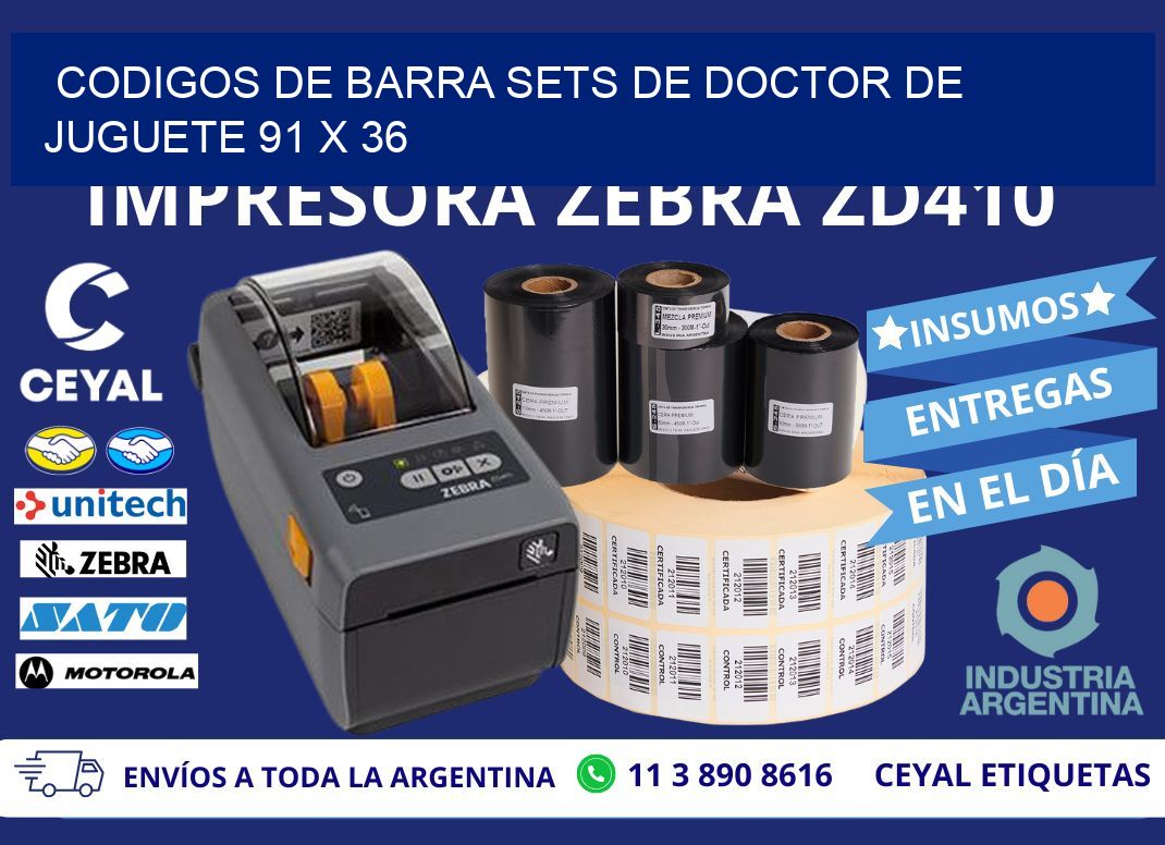 CODIGOS DE BARRA SETS DE DOCTOR DE JUGUETE 91 x 36