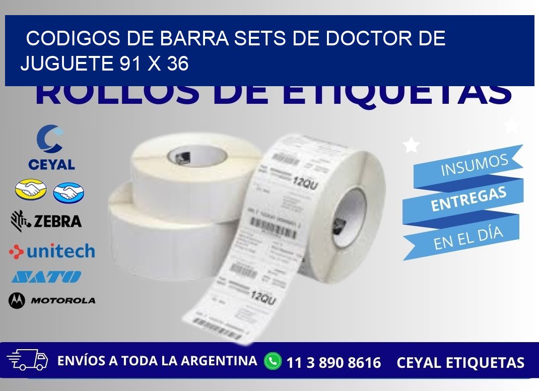 CODIGOS DE BARRA SETS DE DOCTOR DE JUGUETE 91 x 36