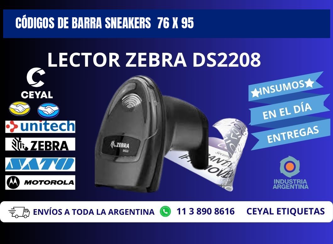 CÓDIGOS DE BARRA SNEAKERS  76 x 95