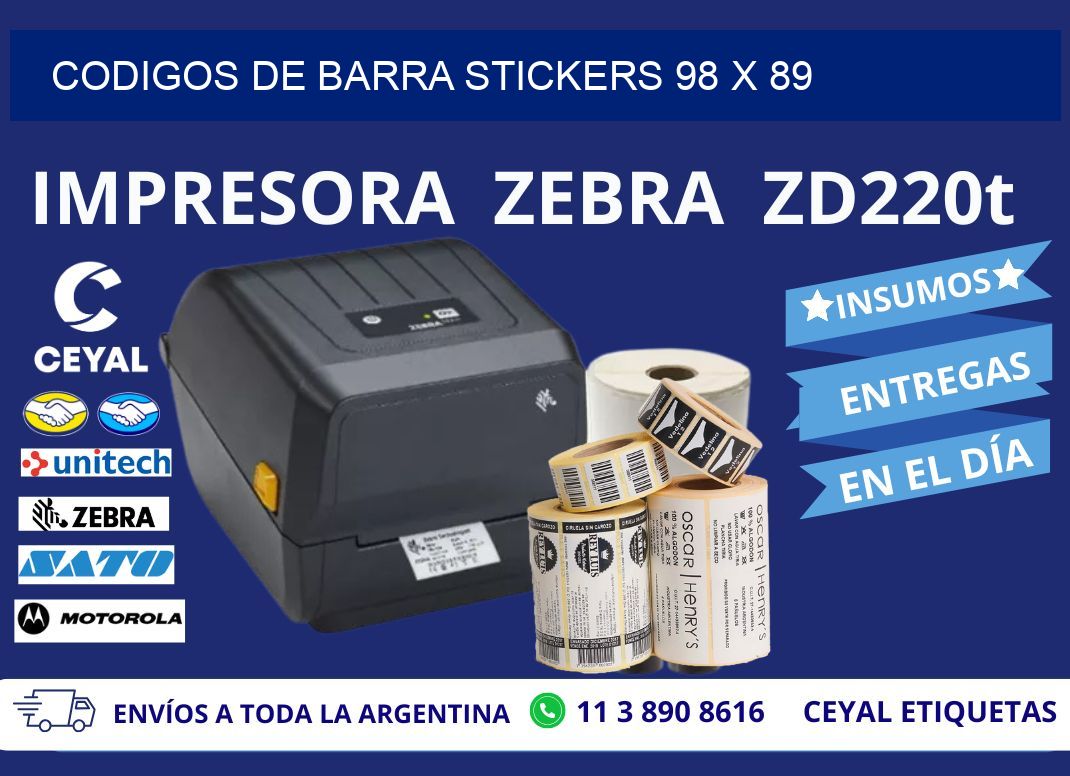 CODIGOS DE BARRA STICKERS 98 x 89