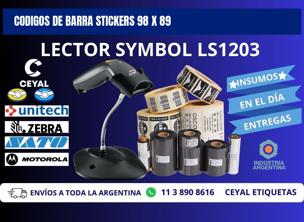 CODIGOS DE BARRA STICKERS 98 x 89