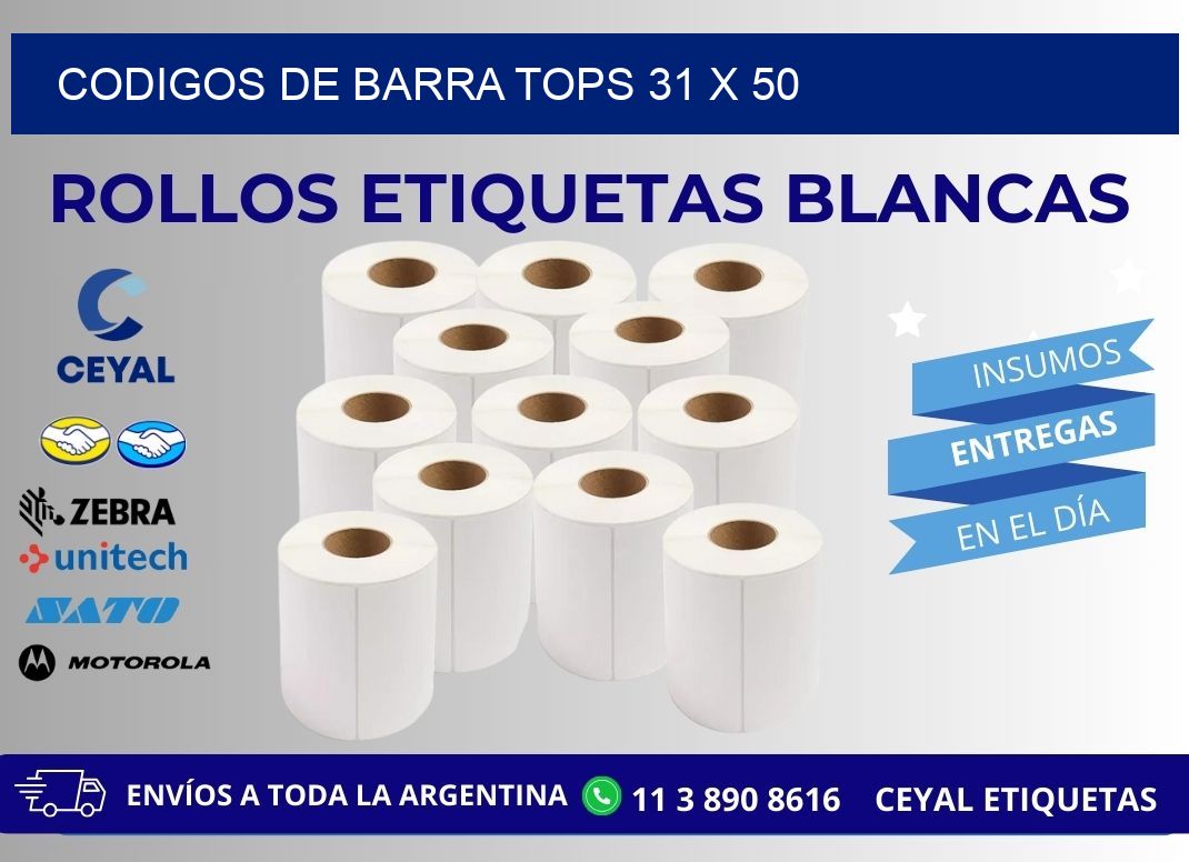 CODIGOS DE BARRA TOPS 31 x 50