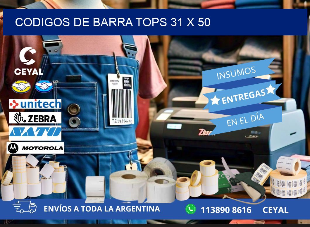 CODIGOS DE BARRA TOPS 31 x 50