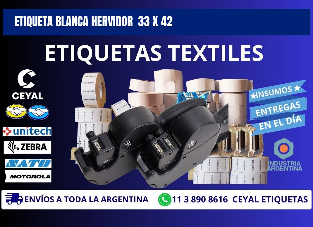 ETIQUETA BLANCA HERVIDOR  33 x 42