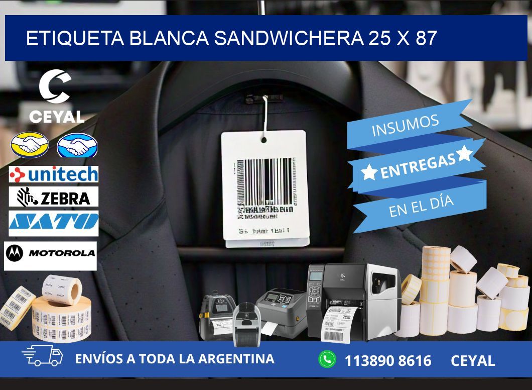 ETIQUETA BLANCA SANDWICHERA 25 x 87