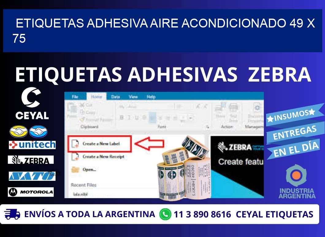 ETIQUETAS ADHESIVA AIRE ACONDICIONADO 49 x 75