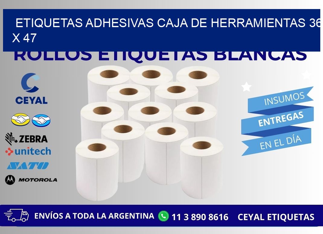 ETIQUETAS ADHESIVAS CAJA DE HERRAMIENTAS 36 x 47