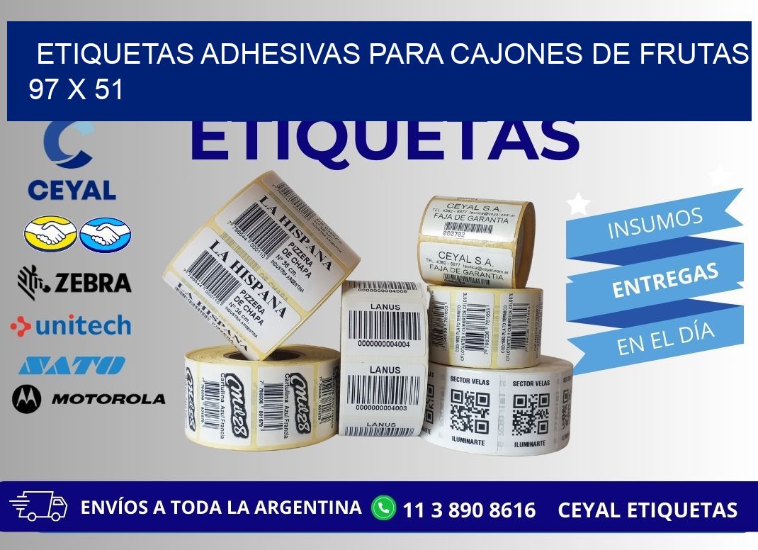 ETIQUETAS ADHESIVAS PARA CAJONES DE FRUTAS 97 x 51