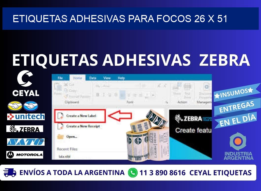 ETIQUETAS ADHESIVAS PARA FOCOS 26 x 51