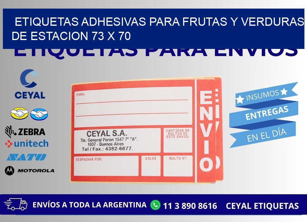 ETIQUETAS ADHESIVAS PARA FRUTAS Y VERDURAS DE ESTACION 73 x 70