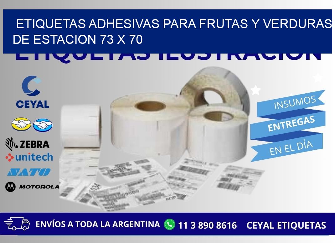 ETIQUETAS ADHESIVAS PARA FRUTAS Y VERDURAS DE ESTACION 73 x 70