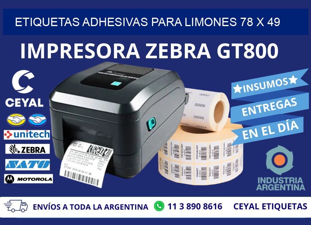 ETIQUETAS ADHESIVAS PARA LIMONES 78 x 49