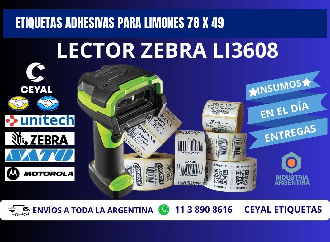 ETIQUETAS ADHESIVAS PARA LIMONES 78 x 49