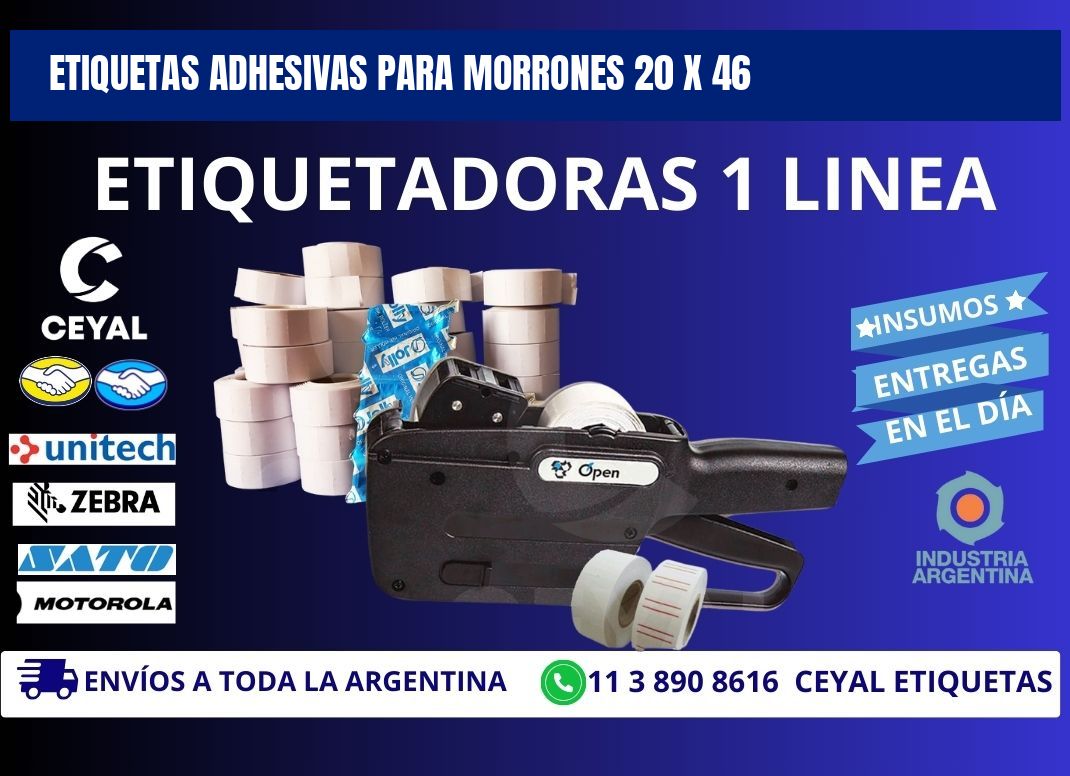 ETIQUETAS ADHESIVAS PARA MORRONES 20 x 46