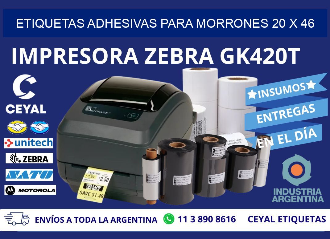 ETIQUETAS ADHESIVAS PARA MORRONES 20 x 46