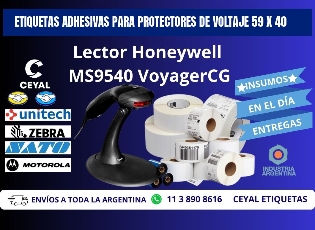 ETIQUETAS ADHESIVAS PARA PROTECTORES DE VOLTAJE 59 x 40